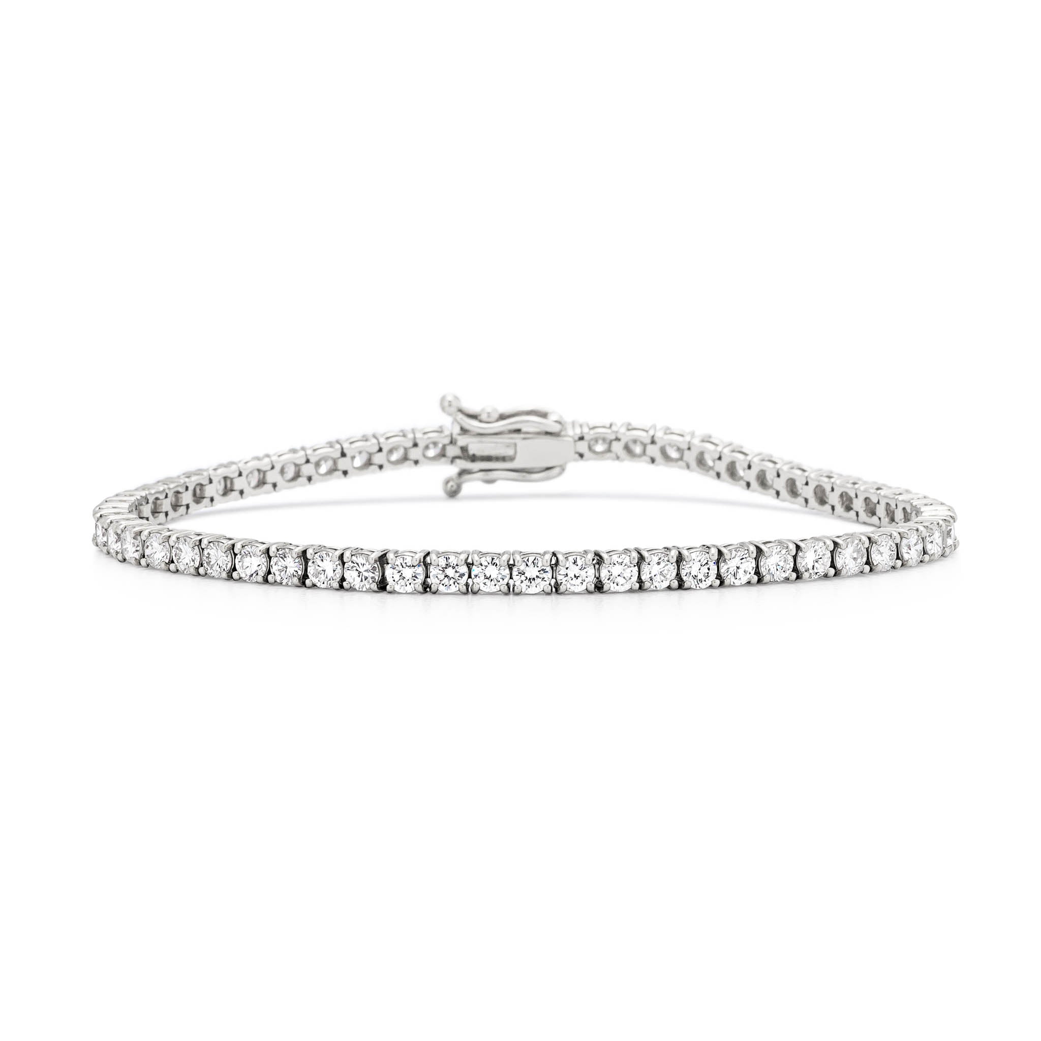 14 Karat White Gold 4.00ct Diamond Tennis Bracelet