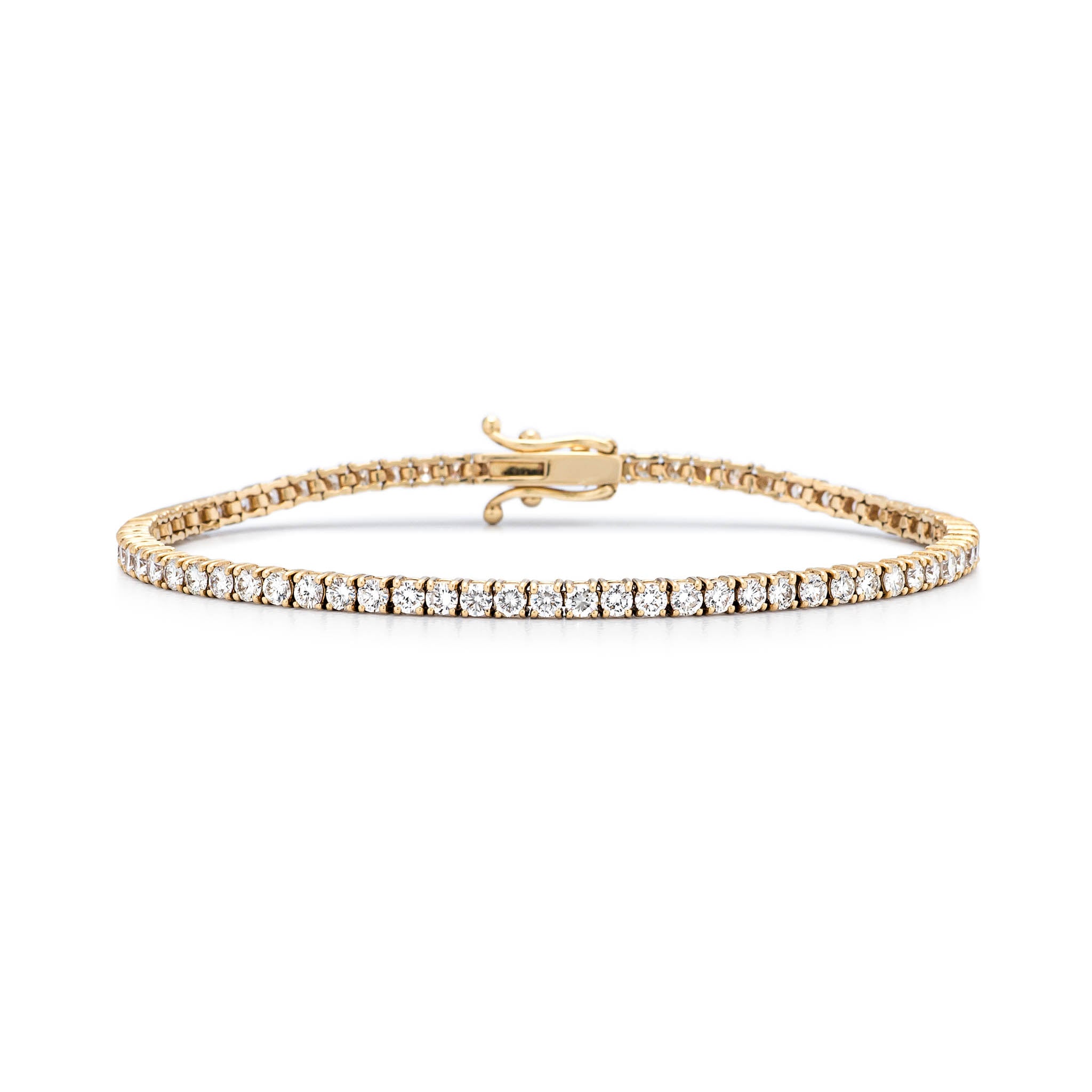 14 Karat Yellow Gold 3.00ct Diamond Tennis Bracelet