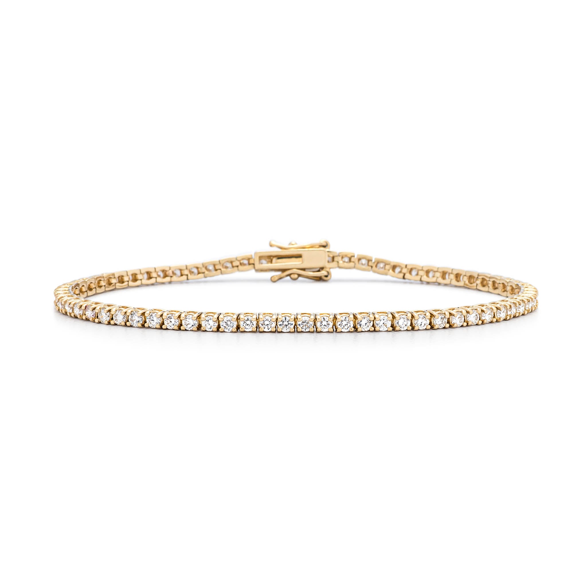18 Karat Yellow Gold 2.00ct Diamond Tennis Bracelet