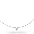 Load image into Gallery viewer, Sterling and Pave Diamond Itsy Heart Disk Pendant Necklace
