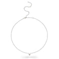 Load image into Gallery viewer, Sterling and Pave Diamond Itsy Heart Disk Pendant Necklace
