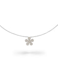 Load image into Gallery viewer, Sterling and Pave Diamond Daisy Pendant Necklace .55cts

