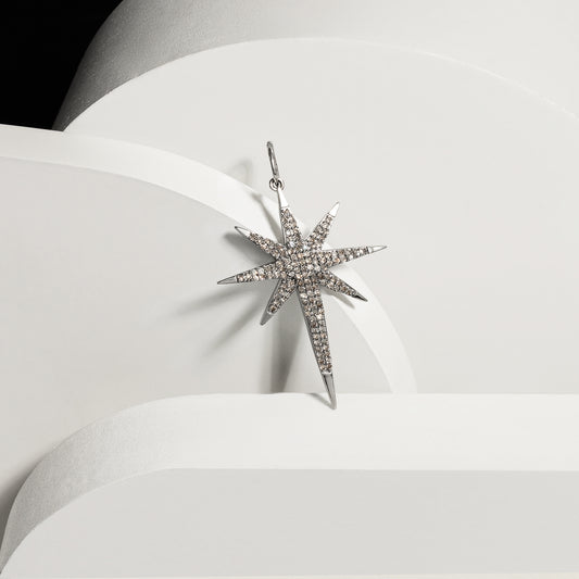 Sterling Silver and Diamond North Star Charm