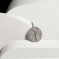 Load image into Gallery viewer, Black Rhodium and Diamond Compass Star Charm
