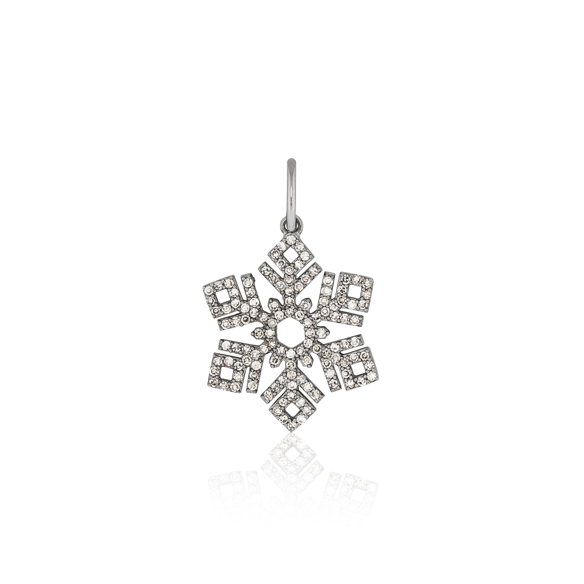 Sterling Silver and Diamond Aspen Snowflake Charm
