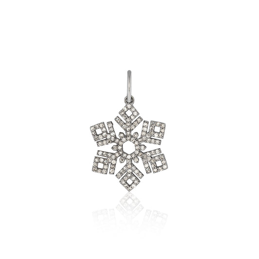 Sterling Silver and Diamond Aspen Snowflake Charm