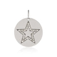 Load image into Gallery viewer, Sterling Silver and Diamond Star Disk Charm
