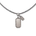 Load image into Gallery viewer, Sterling Silver and Diamond Double Tag Necklace
