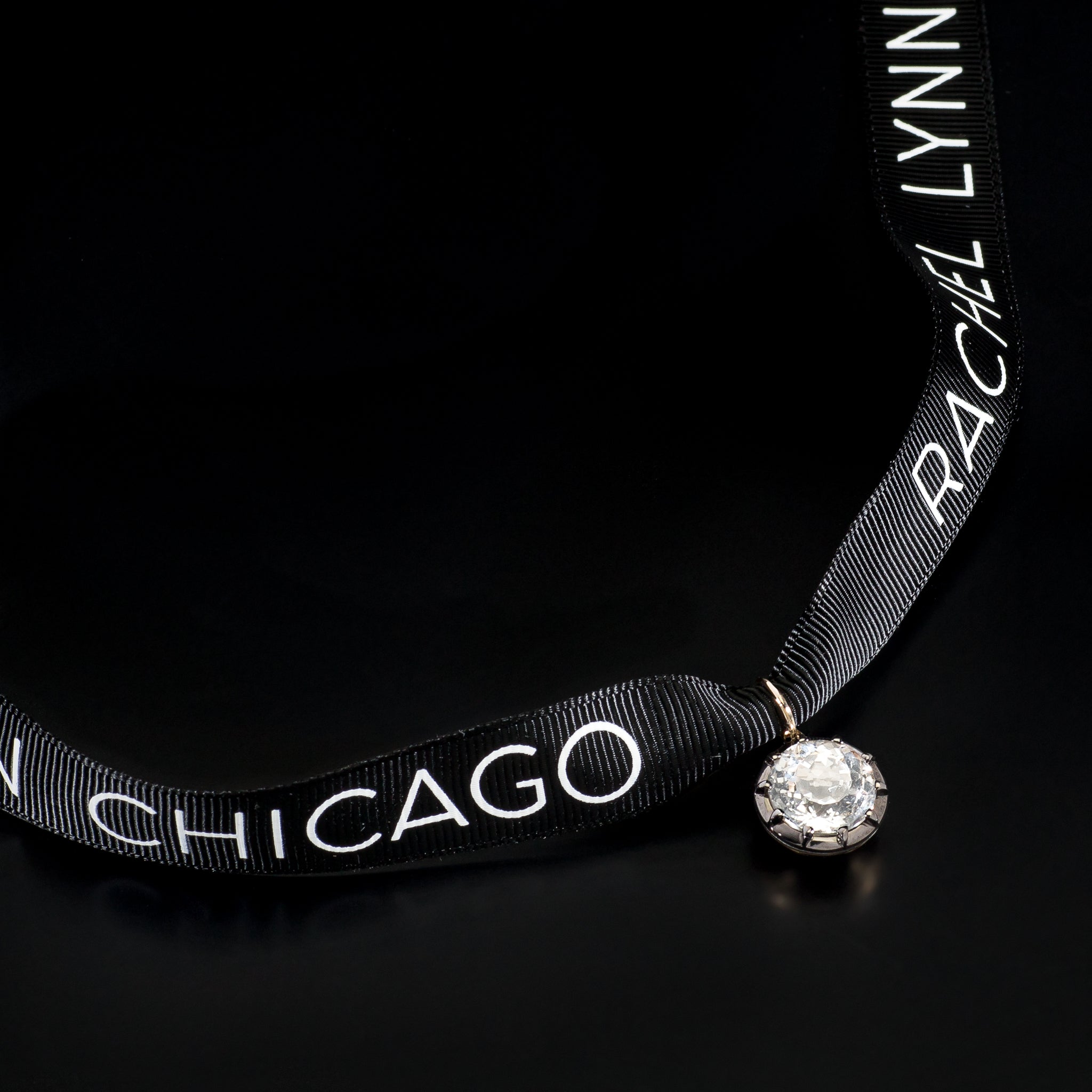 14 Karat Yellow Gold White Topaz Round Charm