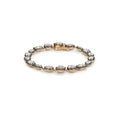 Load image into Gallery viewer, 14 Karat Yellow Gold Multi Shape White Topaz and Rhodium Halo Bracelet
