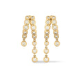 Load image into Gallery viewer, 14 Karat Yellow Gold Bezel Diamond Split Huggies
