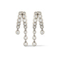 Load image into Gallery viewer, 14 Karat White Gold Bezel Diamond Split Huggies
