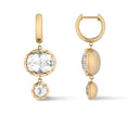 Load image into Gallery viewer, 14 Karat Yellow Gold Double White Topaz Drop Earrings

