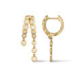 Load image into Gallery viewer, 14 Karat Yellow Gold Bezel Diamond Split Huggies
