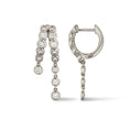 Load image into Gallery viewer, 14 Karat White Gold Bezel Diamond Split Huggies
