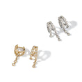 Load image into Gallery viewer, 14 Karat Yellow Gold Bezel Diamond Split Huggies
