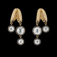 Load image into Gallery viewer, 14 Karat Yellow Gold White Topaz Split Huggie Drop Earrings
