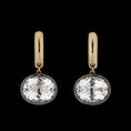 Load image into Gallery viewer, 14 Karat Yellow Gold Oval White Topaz Earrings
