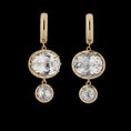 Load image into Gallery viewer, 14 Karat Yellow Gold Double White Topaz Drop Earrings
