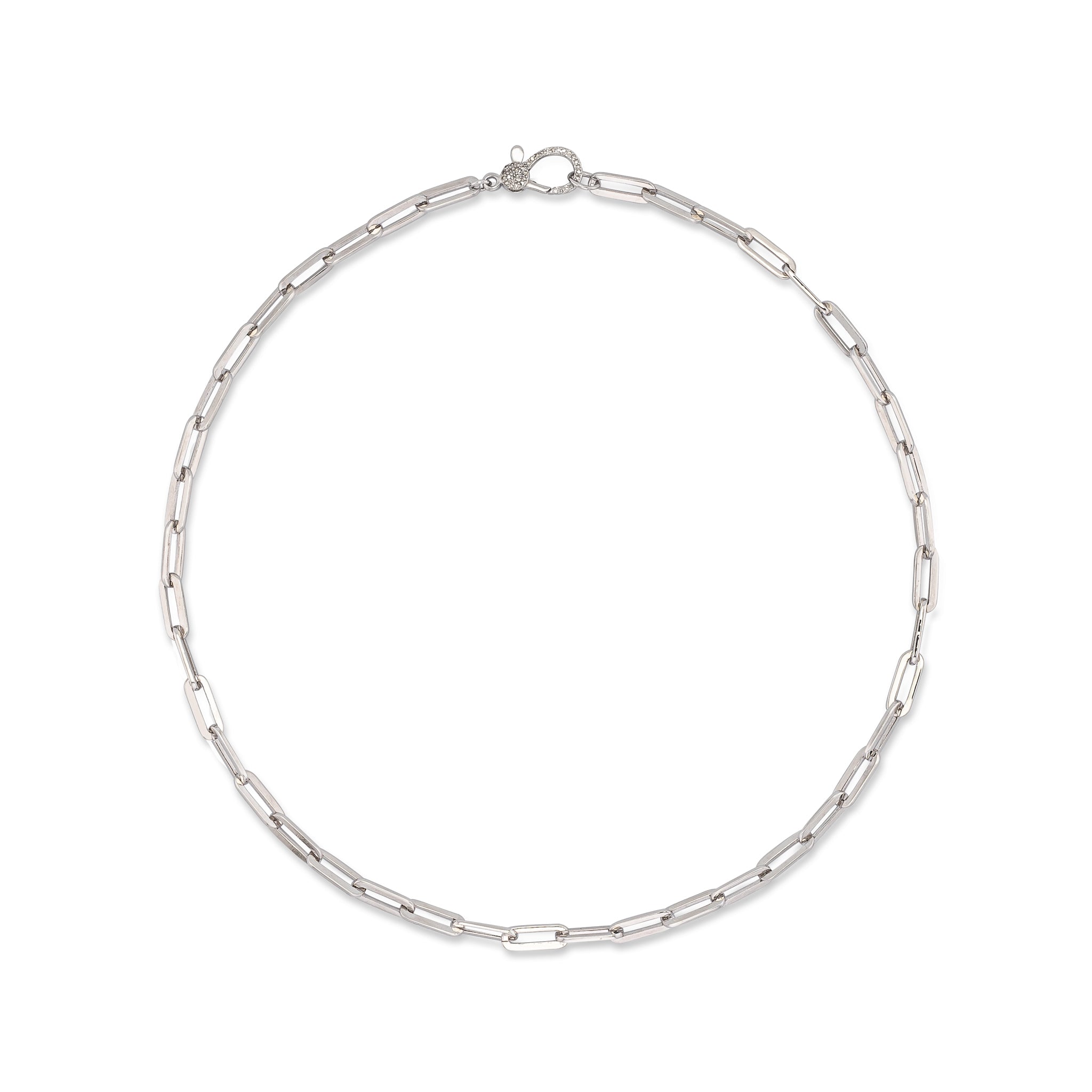 Sterling Silver Chain with Diamond Lobster Clasp