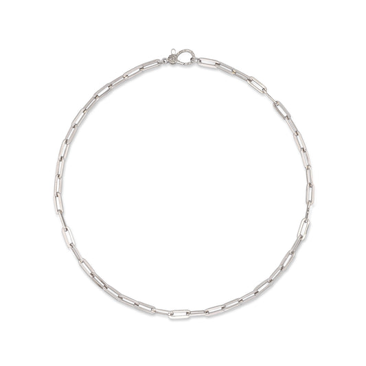 Sterling Silver Chain with Diamond Lobster Clasp