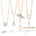 Load image into Gallery viewer, 14 Karat Yellow Gold Diamond Toggle Chain Necklace with Charm Enhancer
