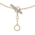 Load image into Gallery viewer, 14 Karat Yellow Gold Diamond Toggle Chain Necklace with Charm Enhancer
