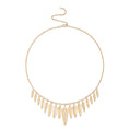 Load image into Gallery viewer, 14 Karat Yellow Gold and Diamond Feather Large Drop Necklace
