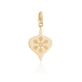 Load image into Gallery viewer, 14 Karat Yellow Gold and Diamond Double Sided Aspen Leaf Charm
