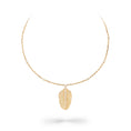 Load image into Gallery viewer, 14 Karat Yellow Gold and Diamond Feather Pendant Necklace
