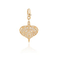 Load image into Gallery viewer, 14 Karat Yellow Gold Diamond Pave Aspen Leaf Charm
