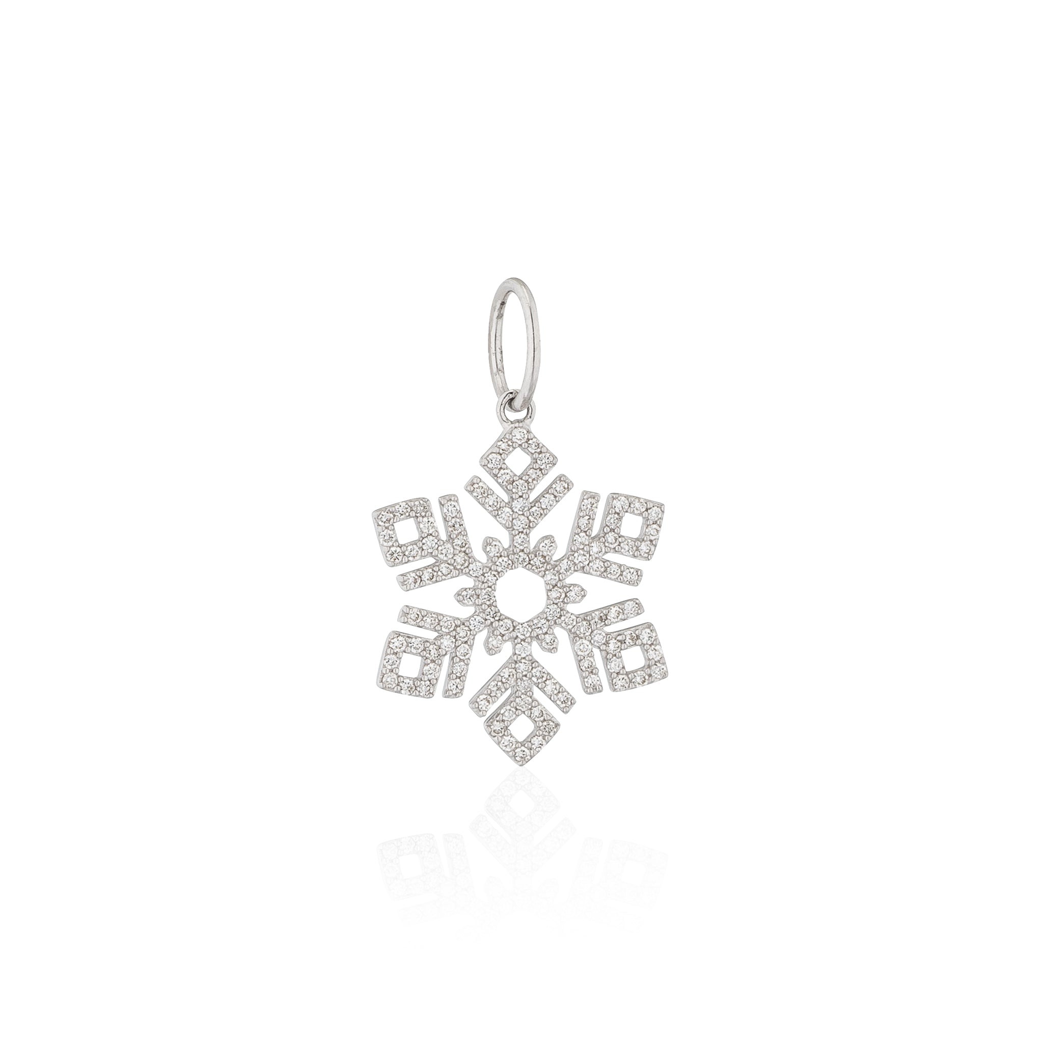 14 Karat White Gold Diamond Aspen Snowflake Charm
