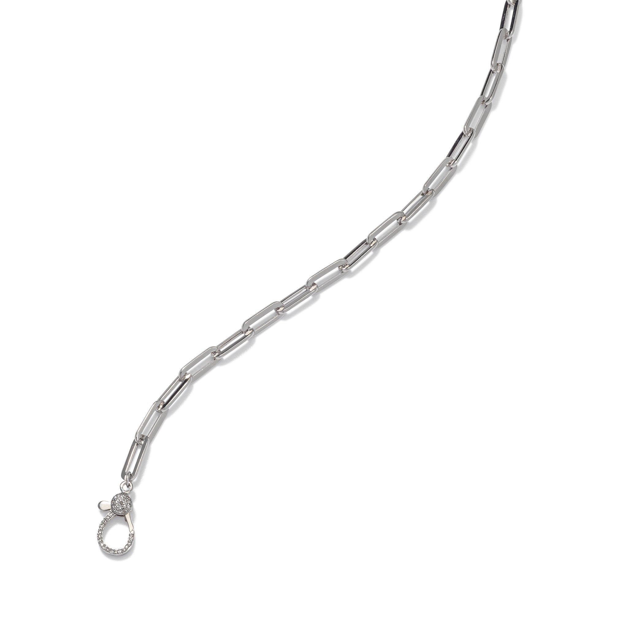 Sterling Silver Chain with Diamond Lobster Clasp