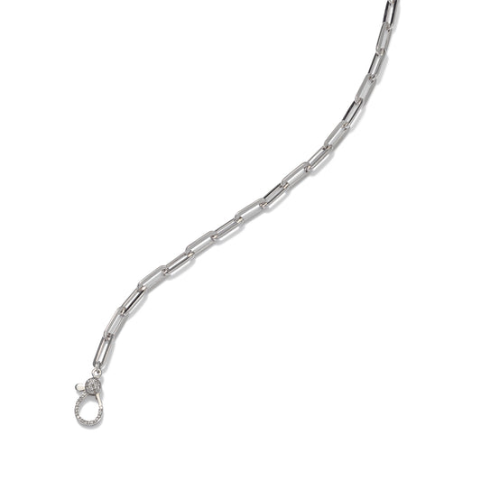 Sterling Silver Chain with Diamond Lobster Clasp