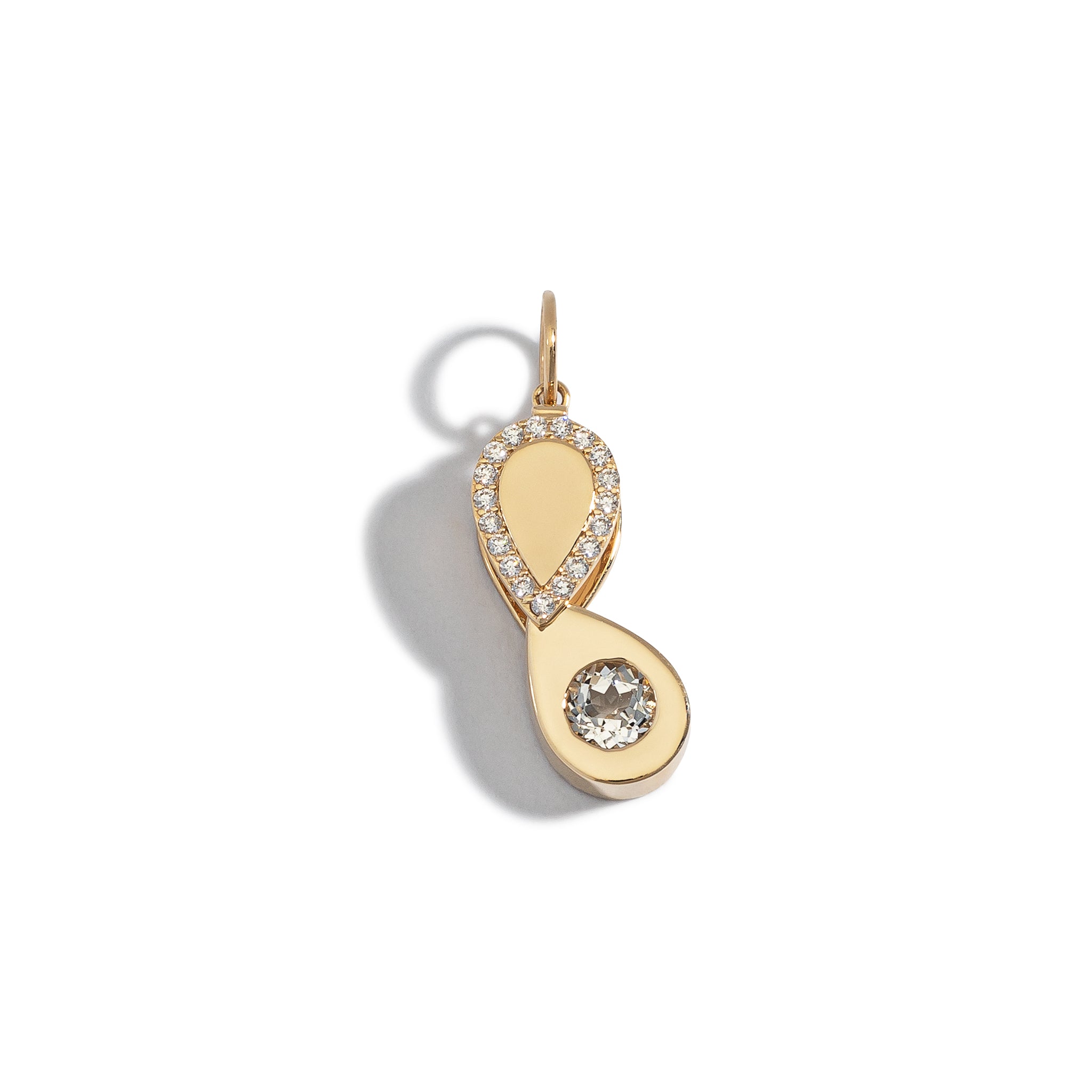 14 Karat Yellow Gold Diamond Loope Charm