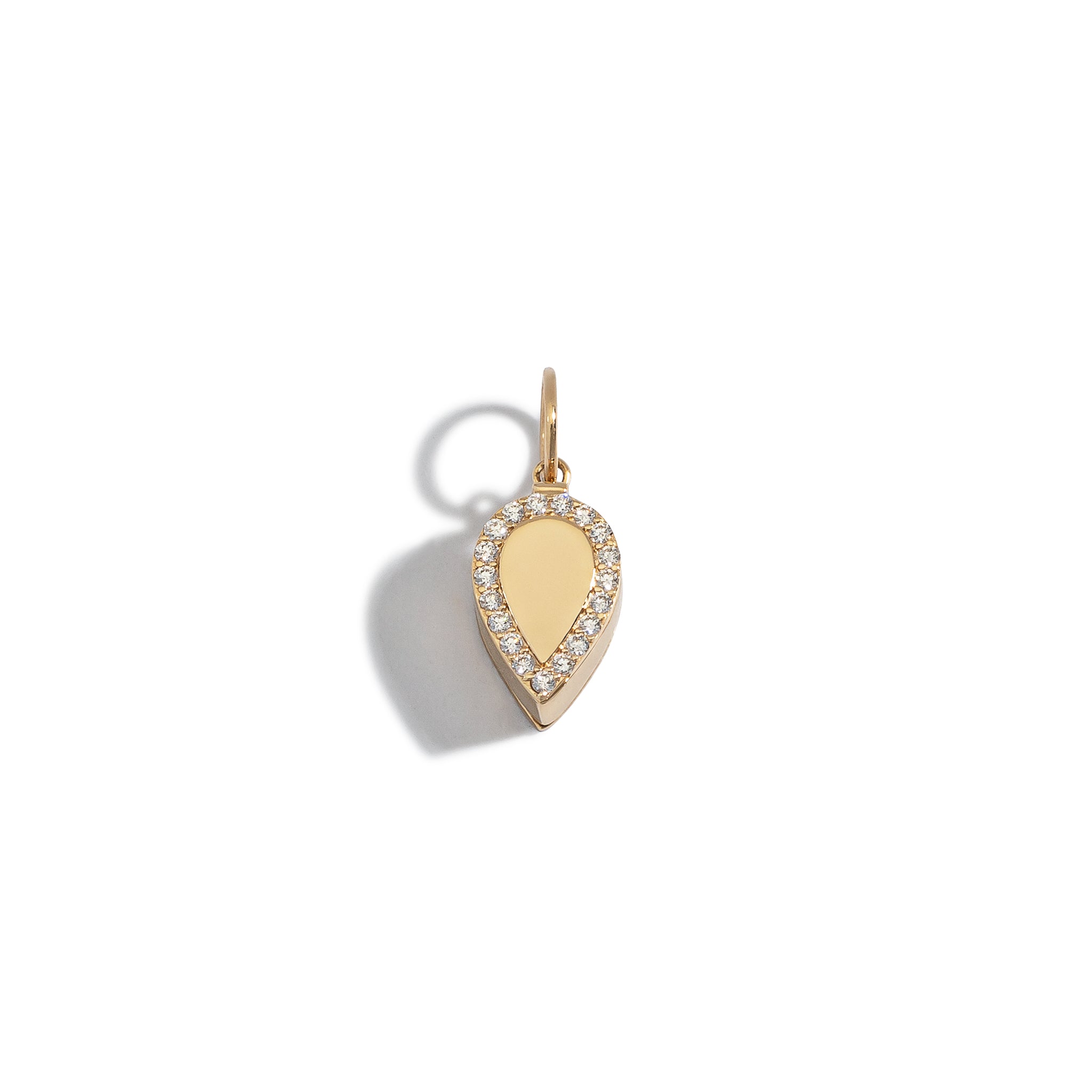 14 Karat Yellow Gold Diamond Loope Charm