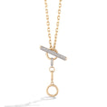 Load image into Gallery viewer, 14 Karat Yellow Gold Diamond Toggle Chain Necklace with Charm Enhancer
