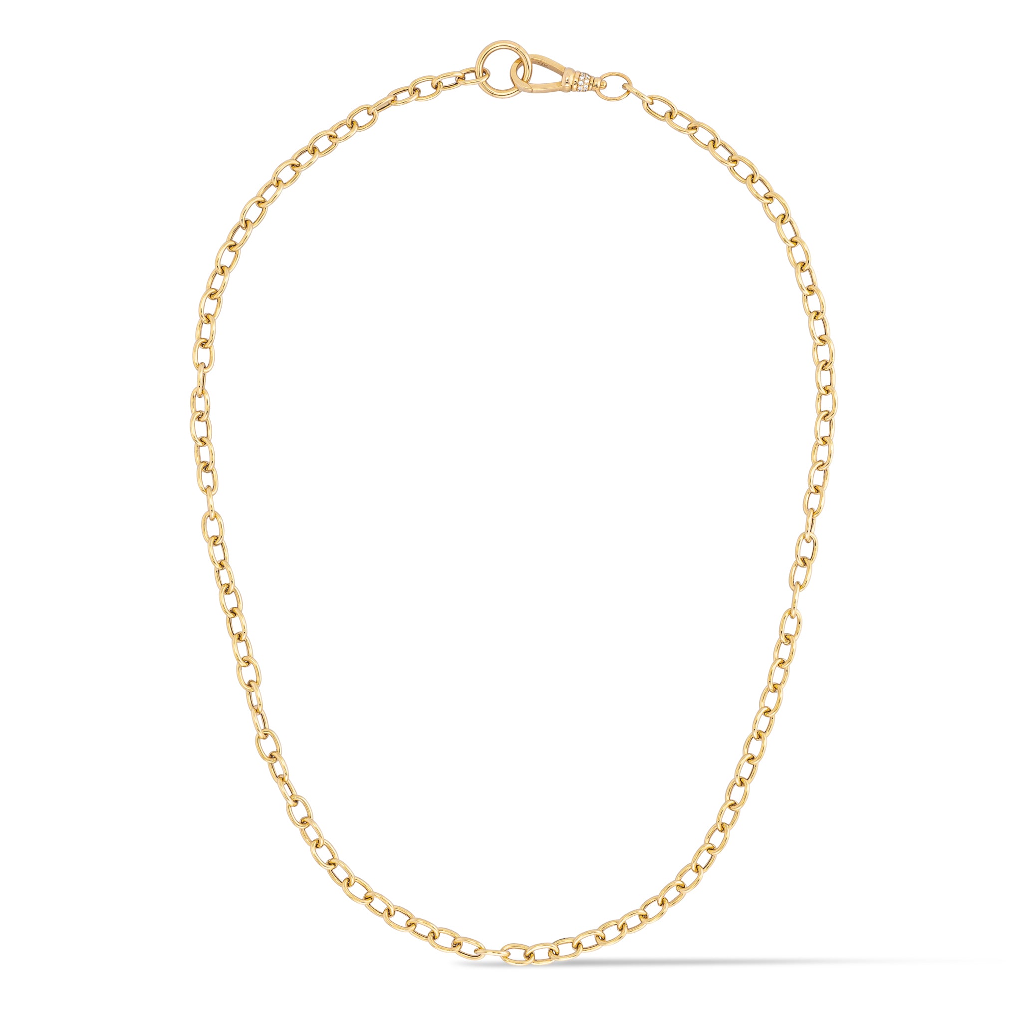 14 Karat Yellow Gold and Diamond Swivel Clasp Enhancer Necklace