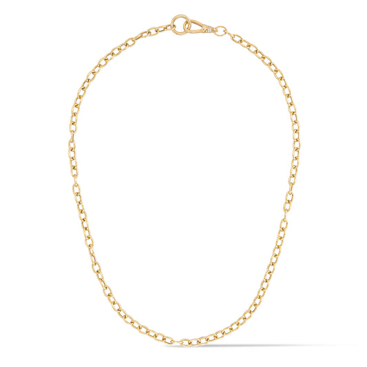 14 Karat Yellow Gold and Diamond Swivel Clasp Enhancer Necklace