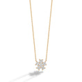 Load image into Gallery viewer, 14 Karat Yellow Gold and Diamond Flower Pendant Necklace
