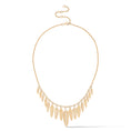 Load image into Gallery viewer, 14 Karat Yellow Gold and Diamond Feather Large Drop Necklace
