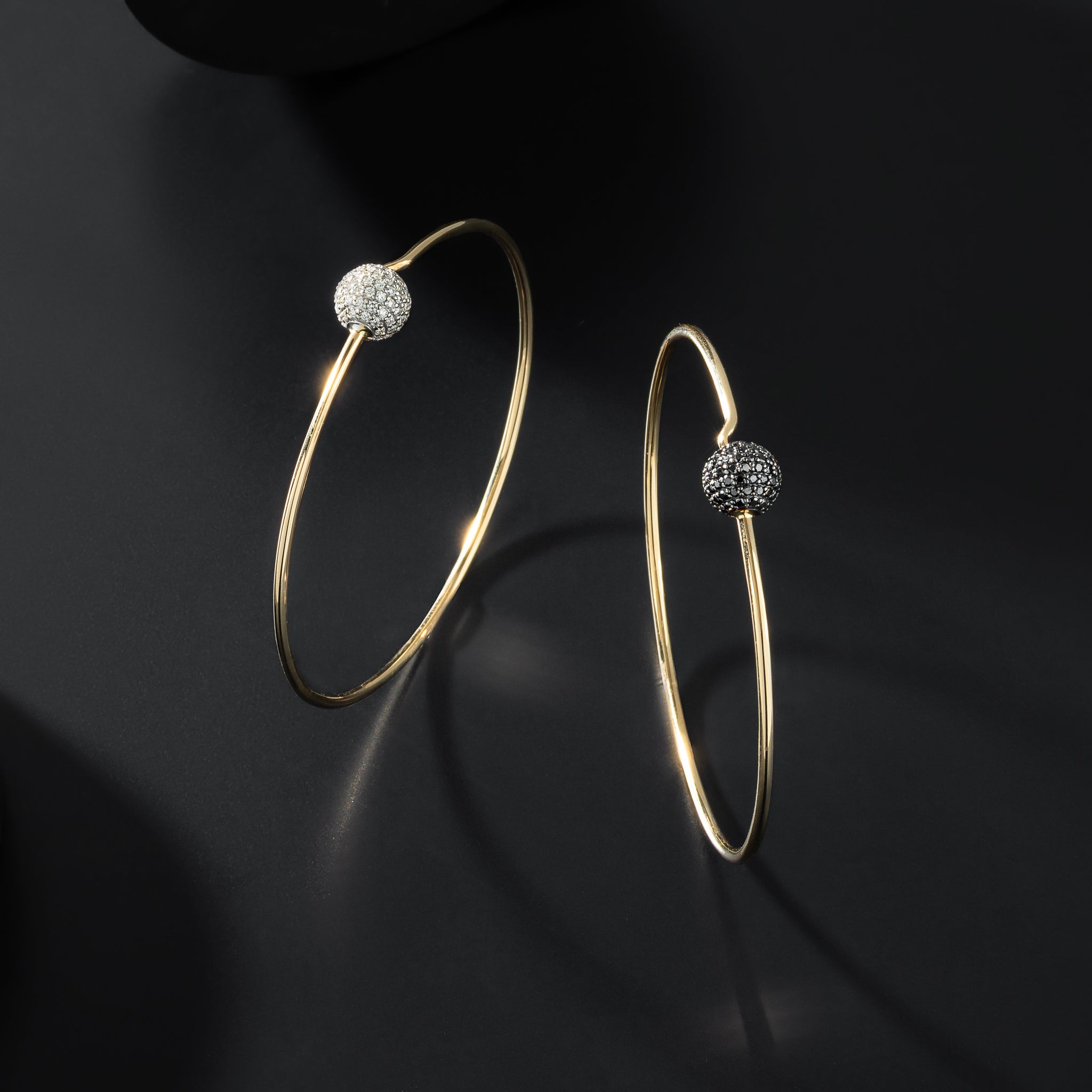 14 Karat Yellow Gold Diamond Ball Wire Bracelet