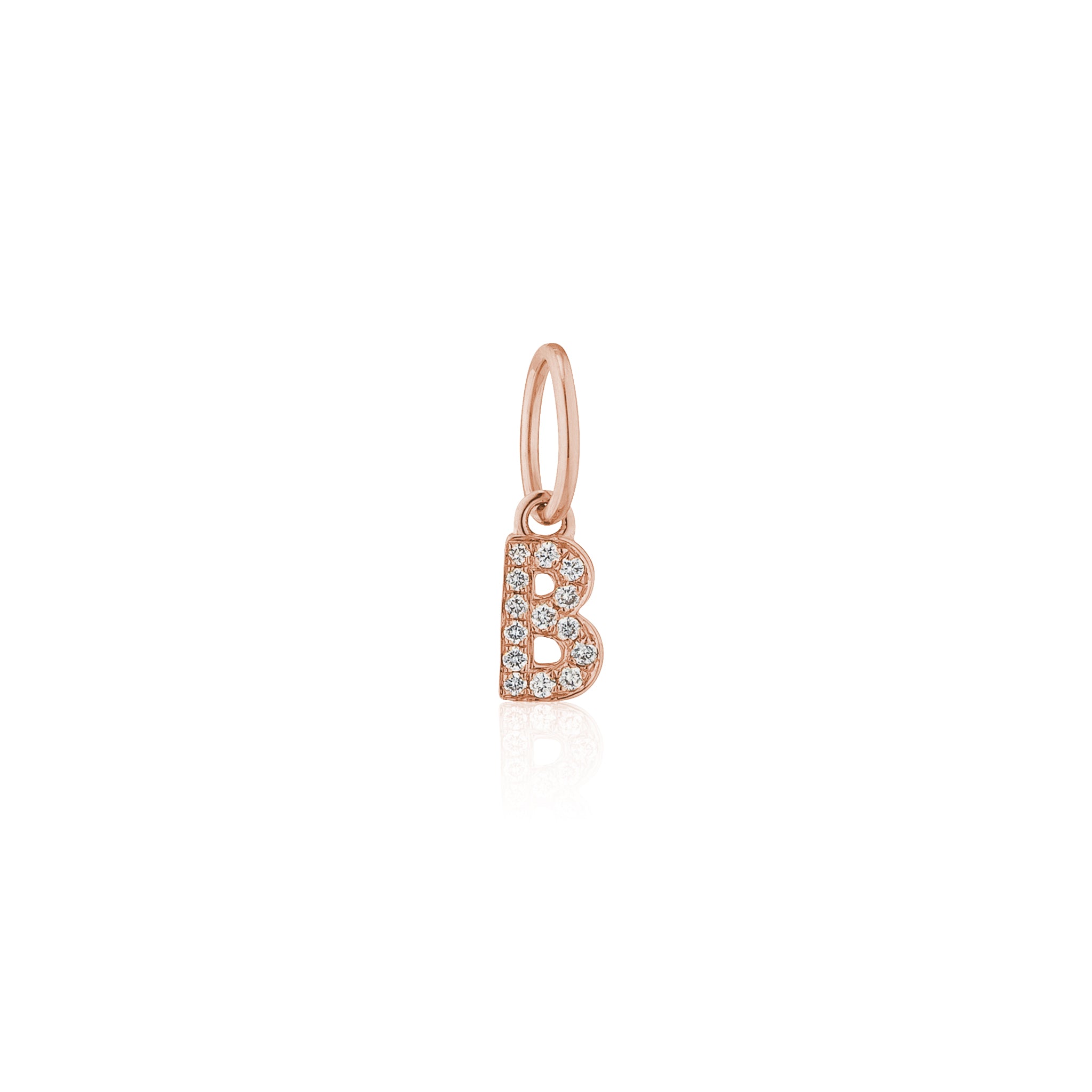 14 Karat Rose Gold and Diamond Mini Initial Charm