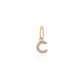 Load image into Gallery viewer, 14 Karat Yellow Gold and Diamond Mini Initial Charm
