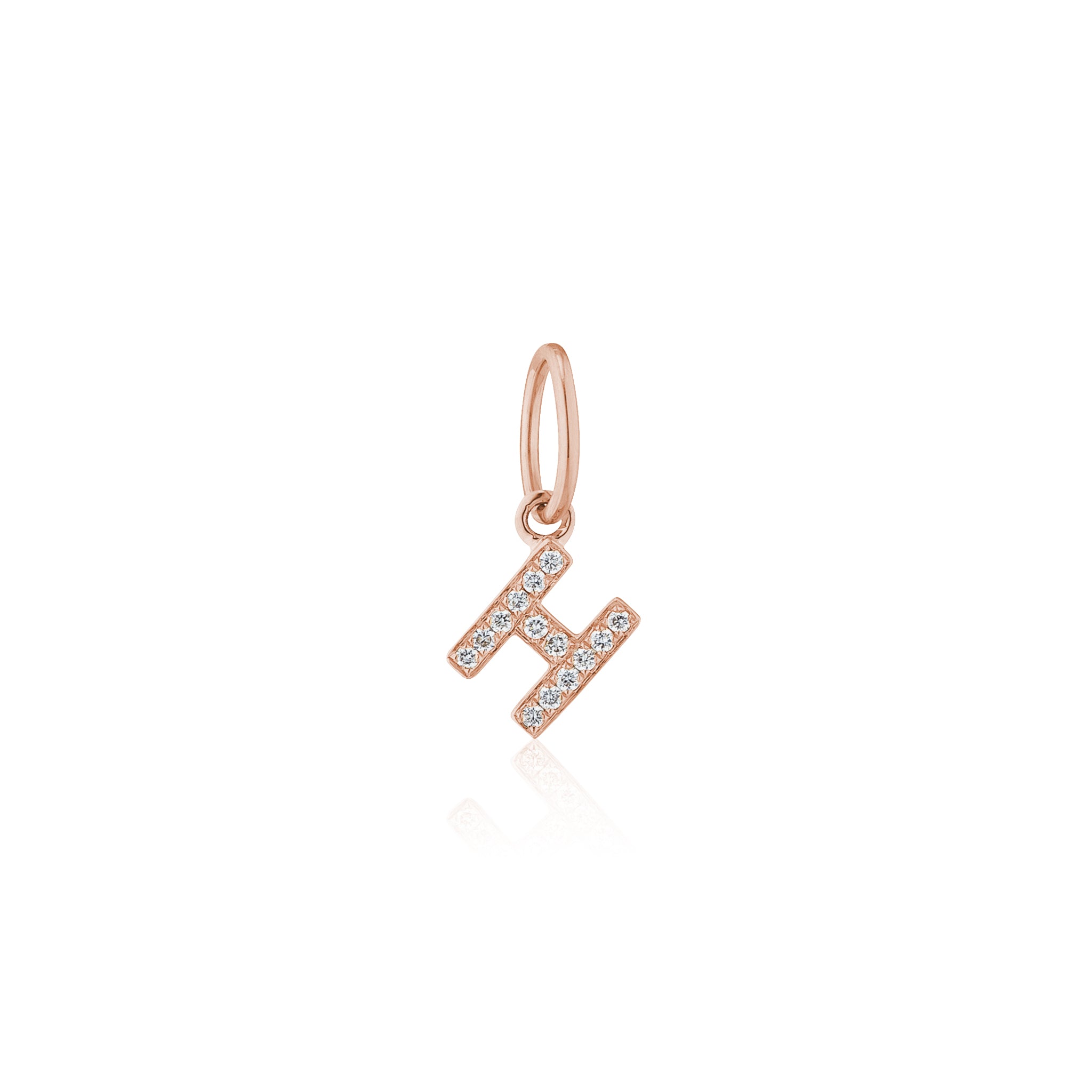 14 Karat Rose Gold and Diamond Mini Initial Charm