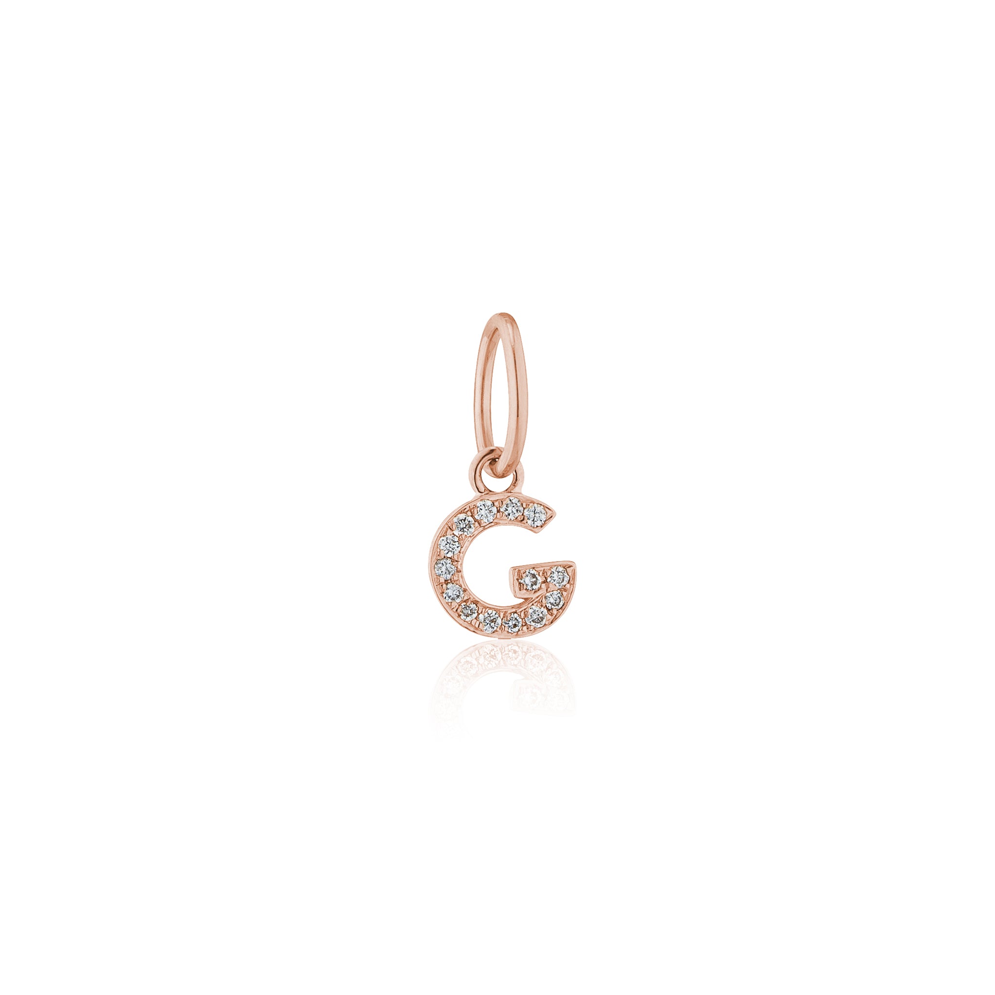 14 Karat Rose Gold and Diamond Mini Initial Charm
