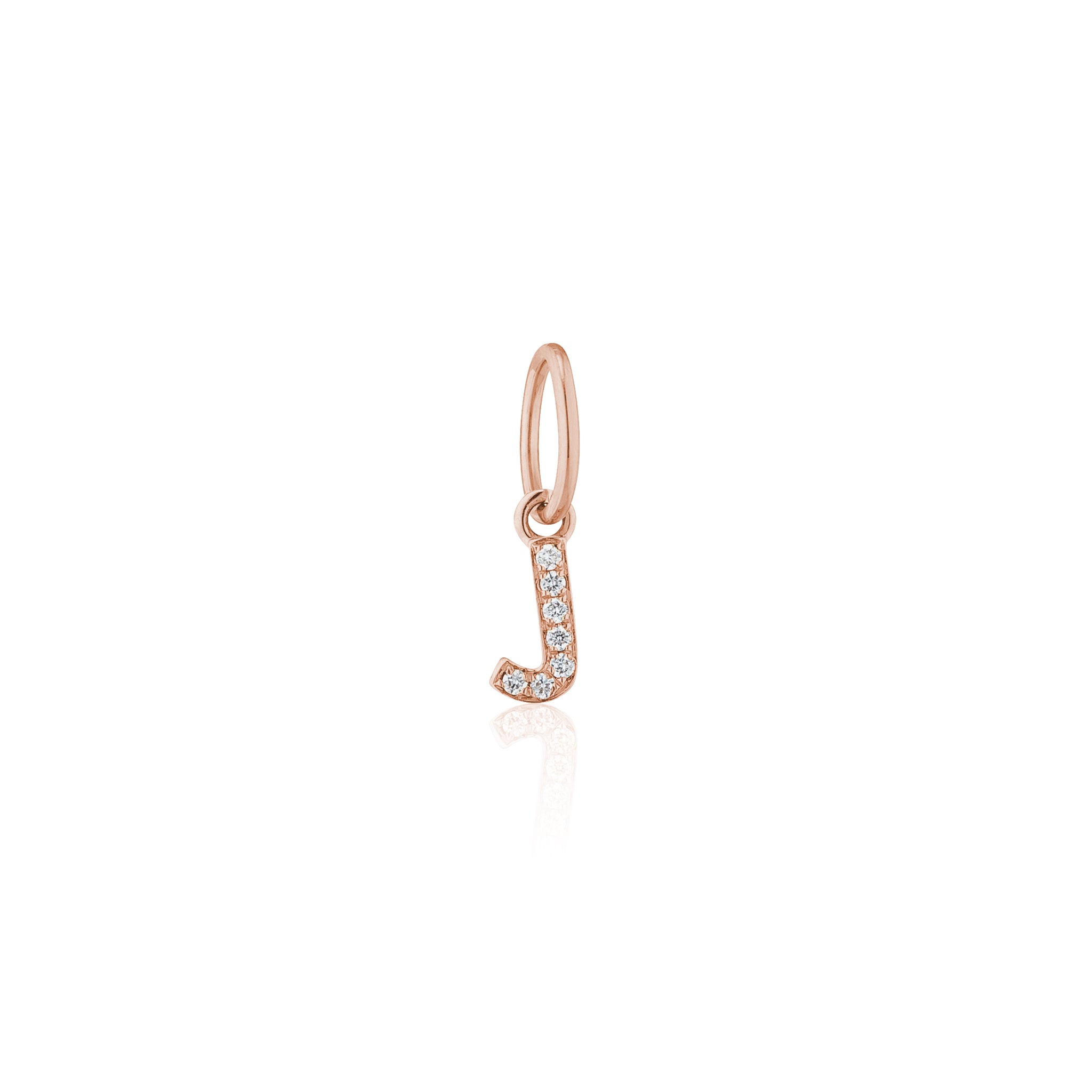 14 Karat Rose Gold and Diamond Mini Initial Charm