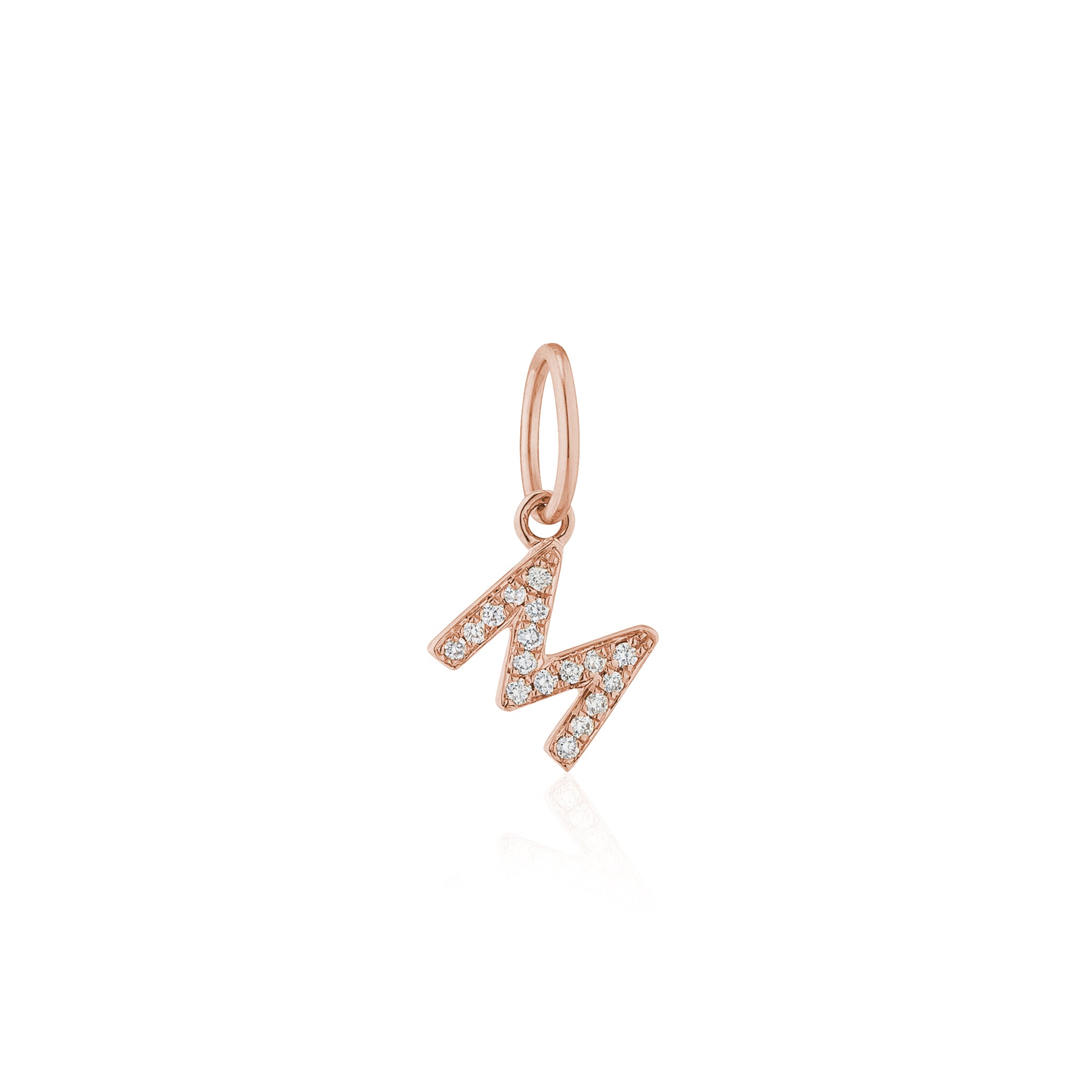 14 Karat Rose Gold and Diamond Mini Initial Charm