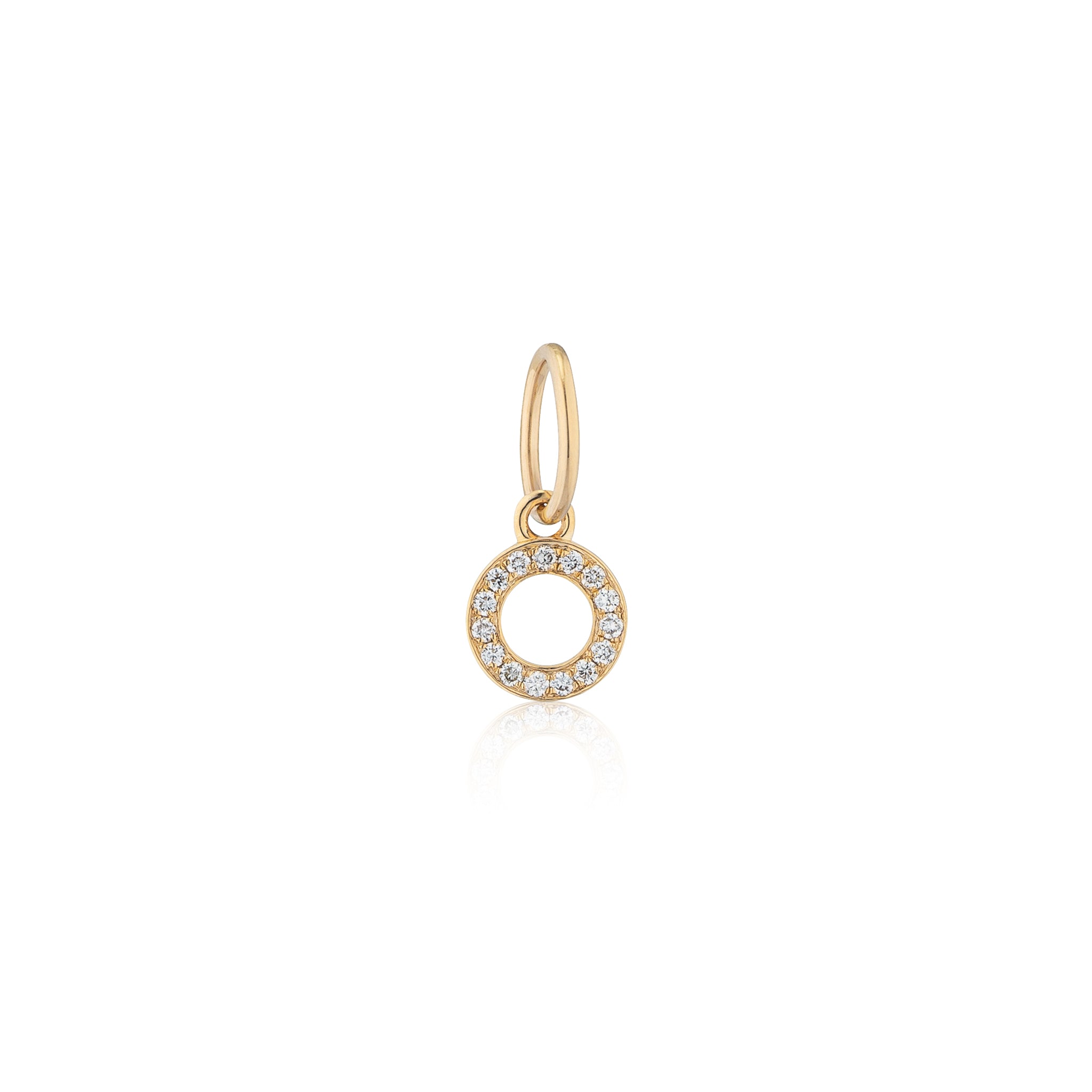 14 Karat Yellow Gold and Diamond Mini Initial Charm