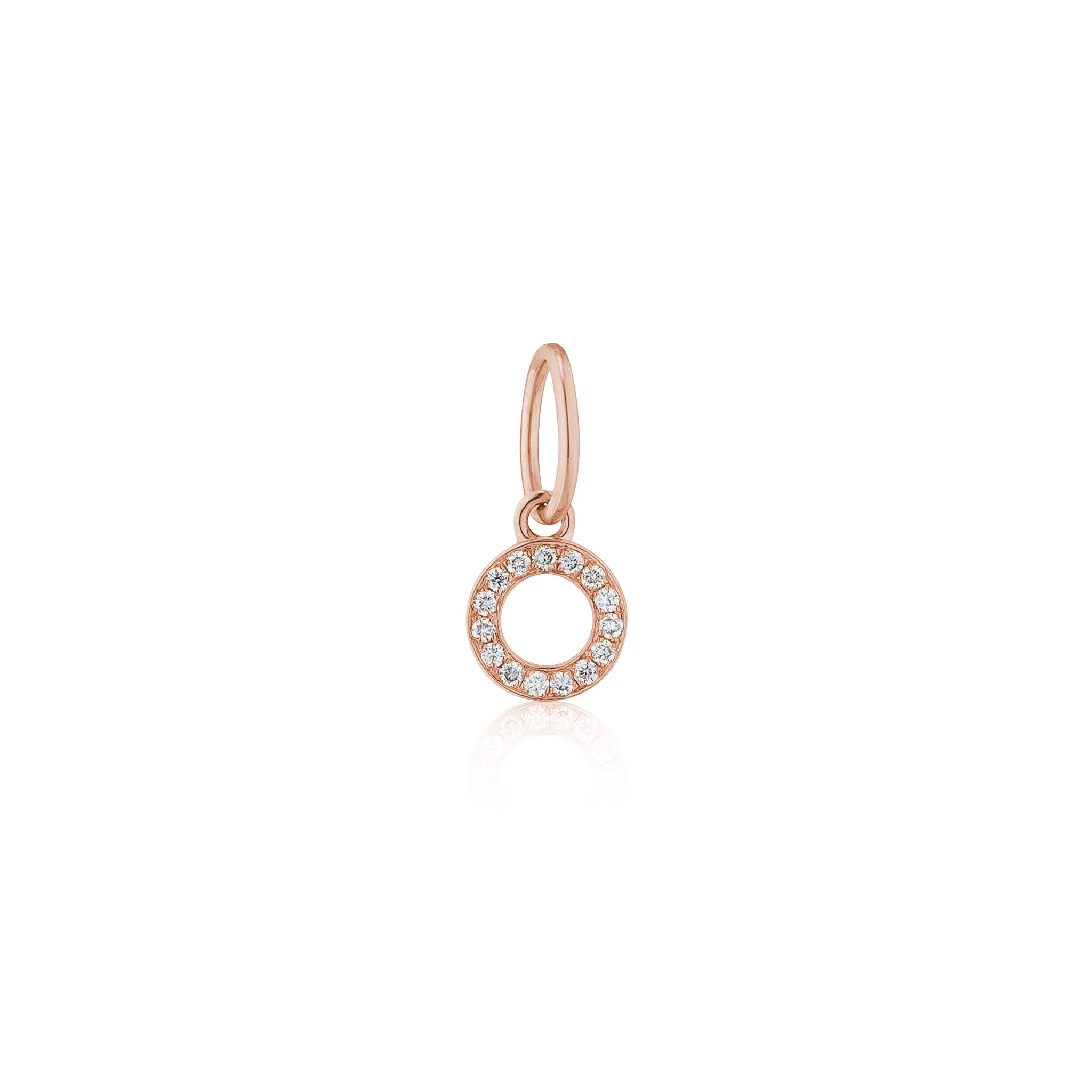 14 Karat Rose Gold and Diamond Mini Initial Charm